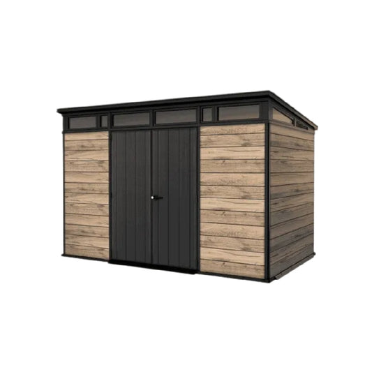 Abri de jardin en bois et métal pour stockage extérieur - 240 x 120 x 200