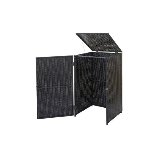 Armoire de rangement en résine tressée pour extérieur - 90 x 45 x 125